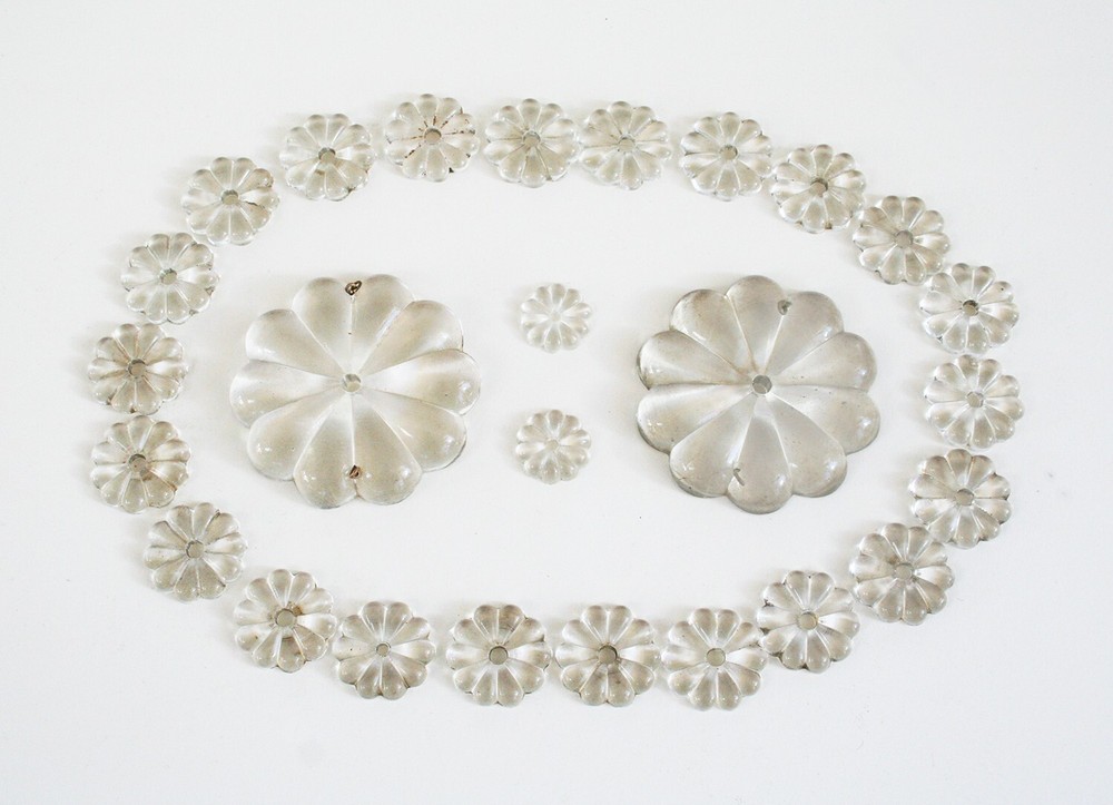 Assorted Vintage  Crystal Rosettes, Large and Small