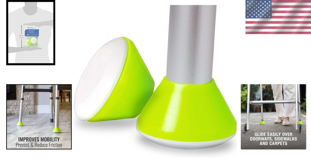 Durable Walker Caps for Rollators - Universal Fit, Easy Glide and Safe Mobility