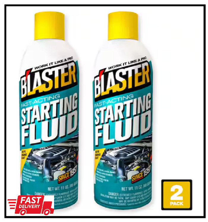2 Pk 11oz Engine Starting Fluid Spray Fast-Acting Cold Start Boost Ether NEW