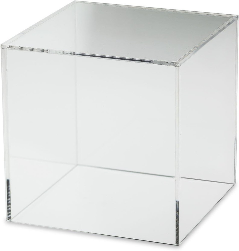 Clear Acrylic Display Case, Available with Additional Base 6 Inch Cube, No Base
