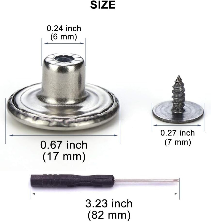 2/15 Sets Replacement Jeans Buttons, 17mm No-Sew Nailess Removable Metal Jeans