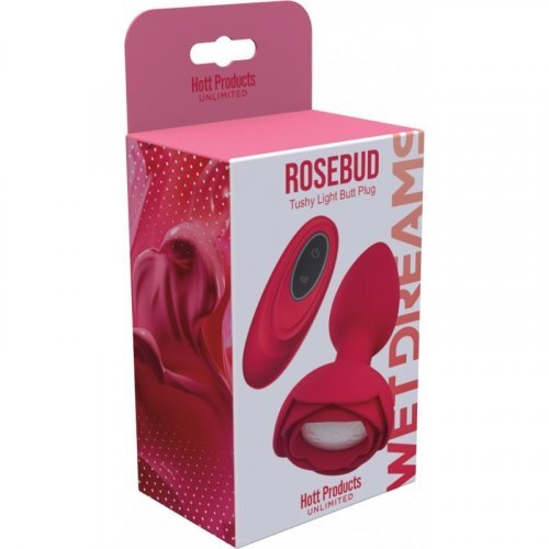 Rosebud Tushy Remote Controlled Light Up Silicone Butt Plug