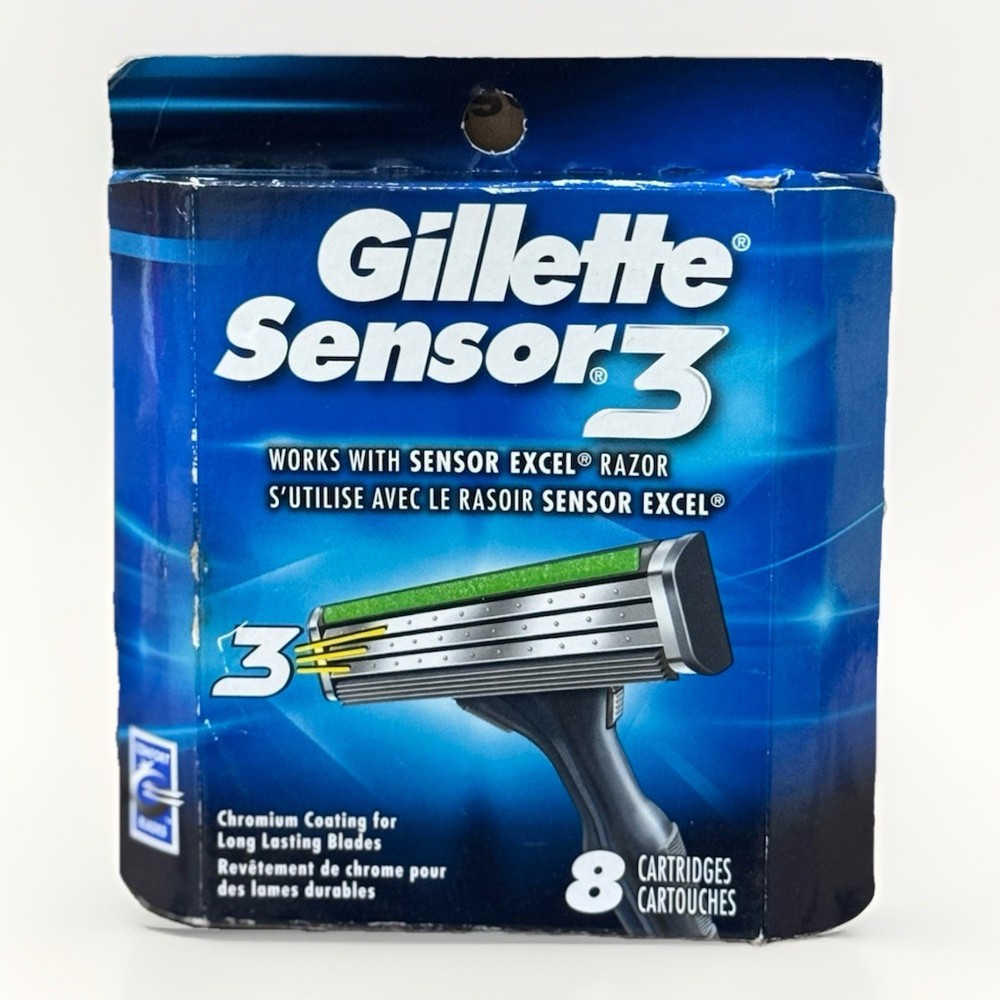 gillette sensor3 refill cartridges scuffed packaging 8 count