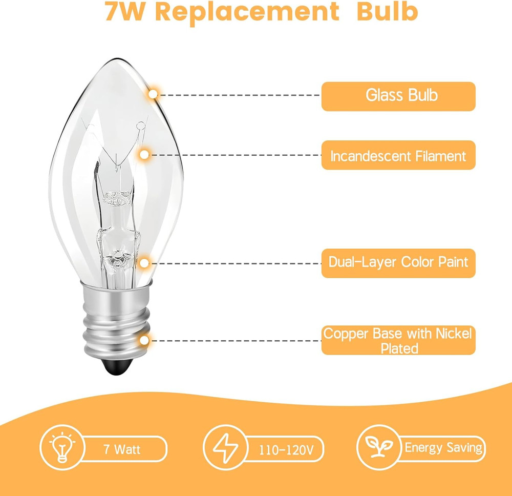 Original Flea Trap Light Bulb Replacement, 10 Pack 7W Replacement Bulbs for Flea