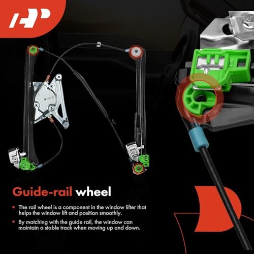 Power Window Regulator Without Motor Compatible with Audi A4 Front Driver(LH)