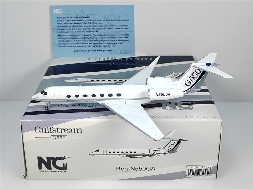 1/200 NG Model Gulfstream G550 Jet Business Original Factory Paint N550GA Model