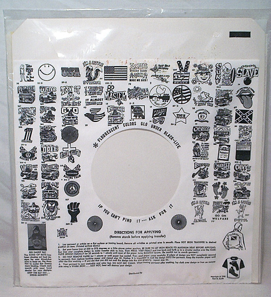 c. 1968 RAT'S HOLE TRIUMPH CHOPPER HOT IRON T-SHIRT TRANSFER - UNUSED / SEALED