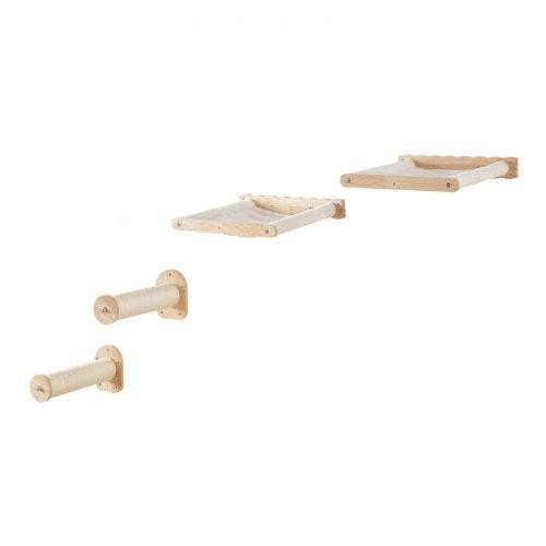 Wall Mounted Cat Shelves with 2 Jumping Posts 2 Hammocks up to 40 lbs