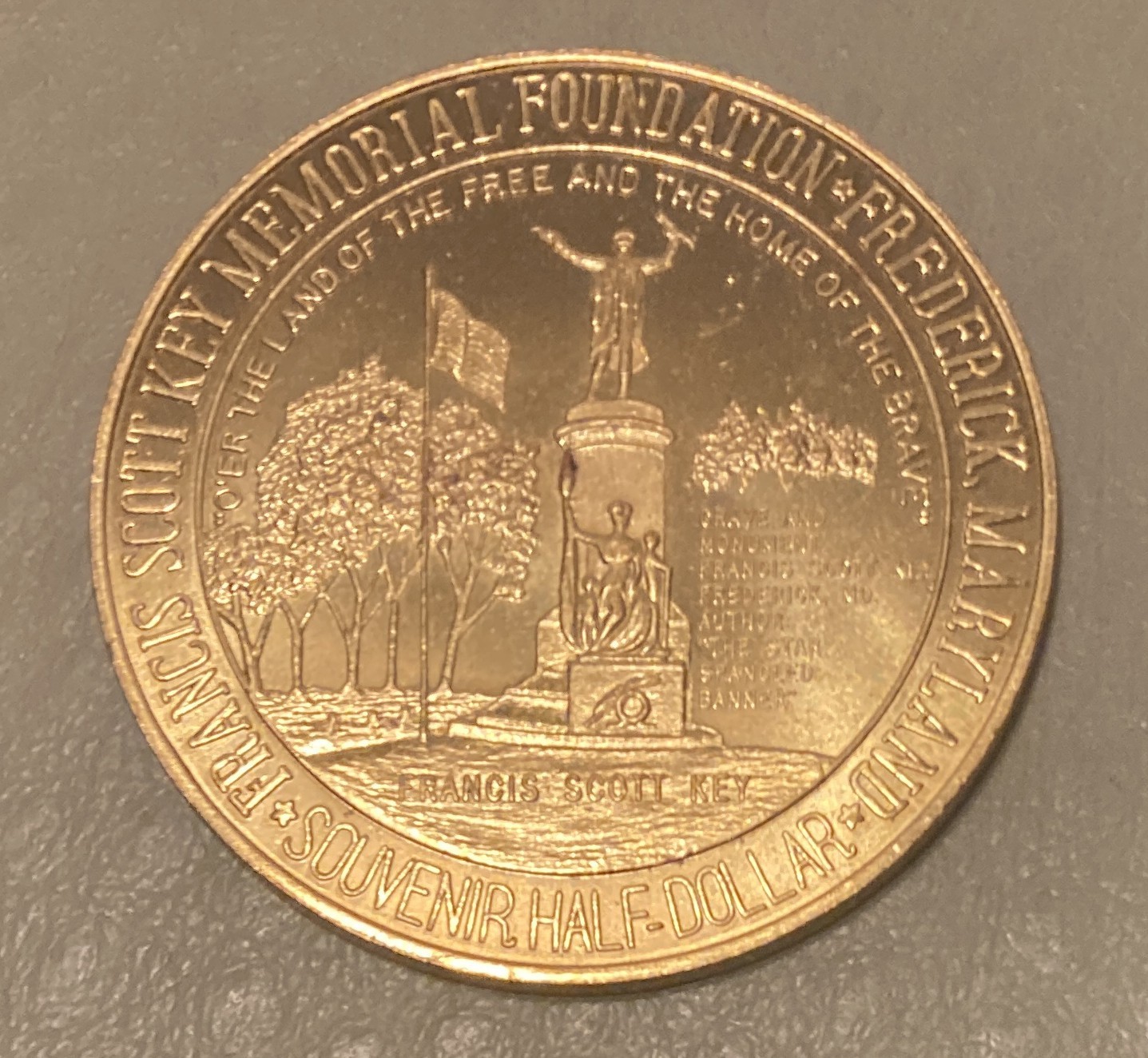 1964-1965 Frederick, Maryland MD Francis Scott Key World's Fair Trade Token