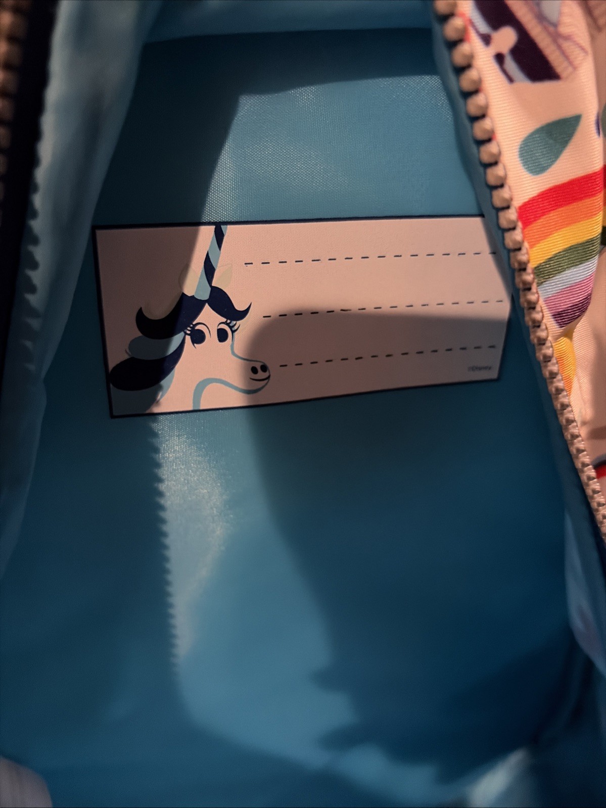 Disney Store Pixar Inside Out All Over Joy Unicorn Backpack W/Emotion Dial