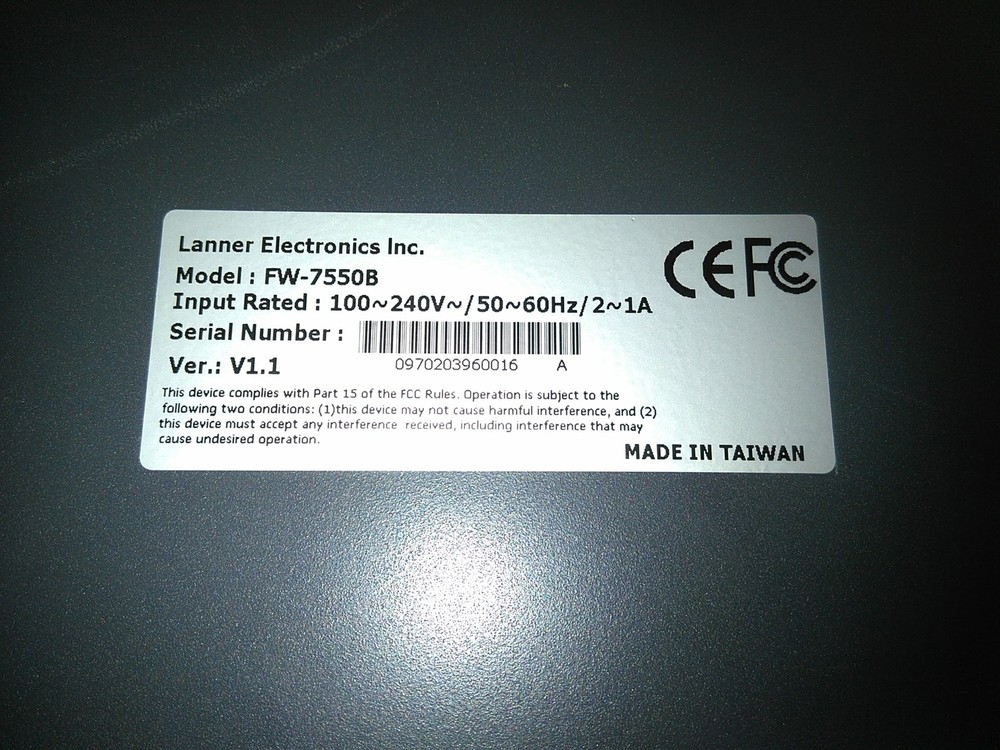 Lanner Electronics FW-7550B Reflex Security IPS 75 Firewall No HDD AS-IS