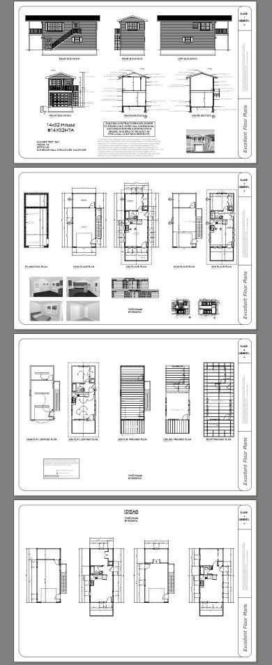 14x32 Tiny House -- 567 sq ft -- PDF FloorPlan -- Model 7A