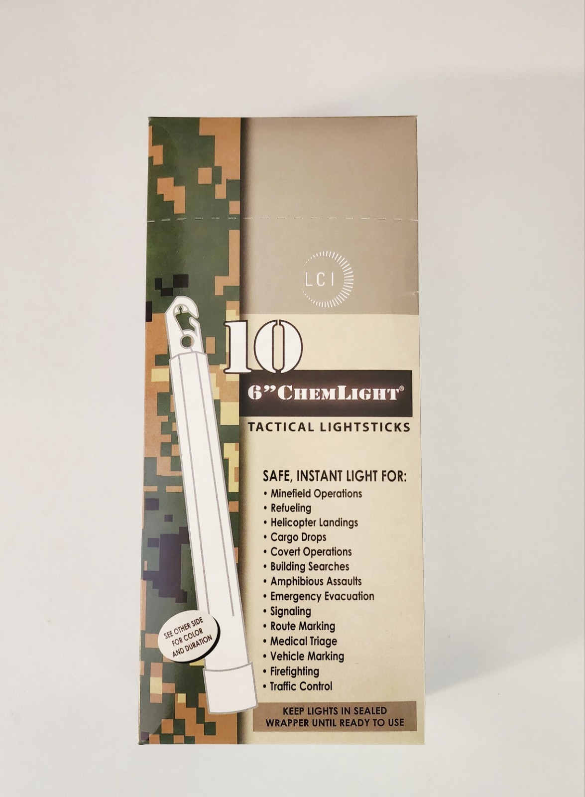 LC Industries ChemLight 6 inch Yellow Box of 10 Military Grade Glow Sticks