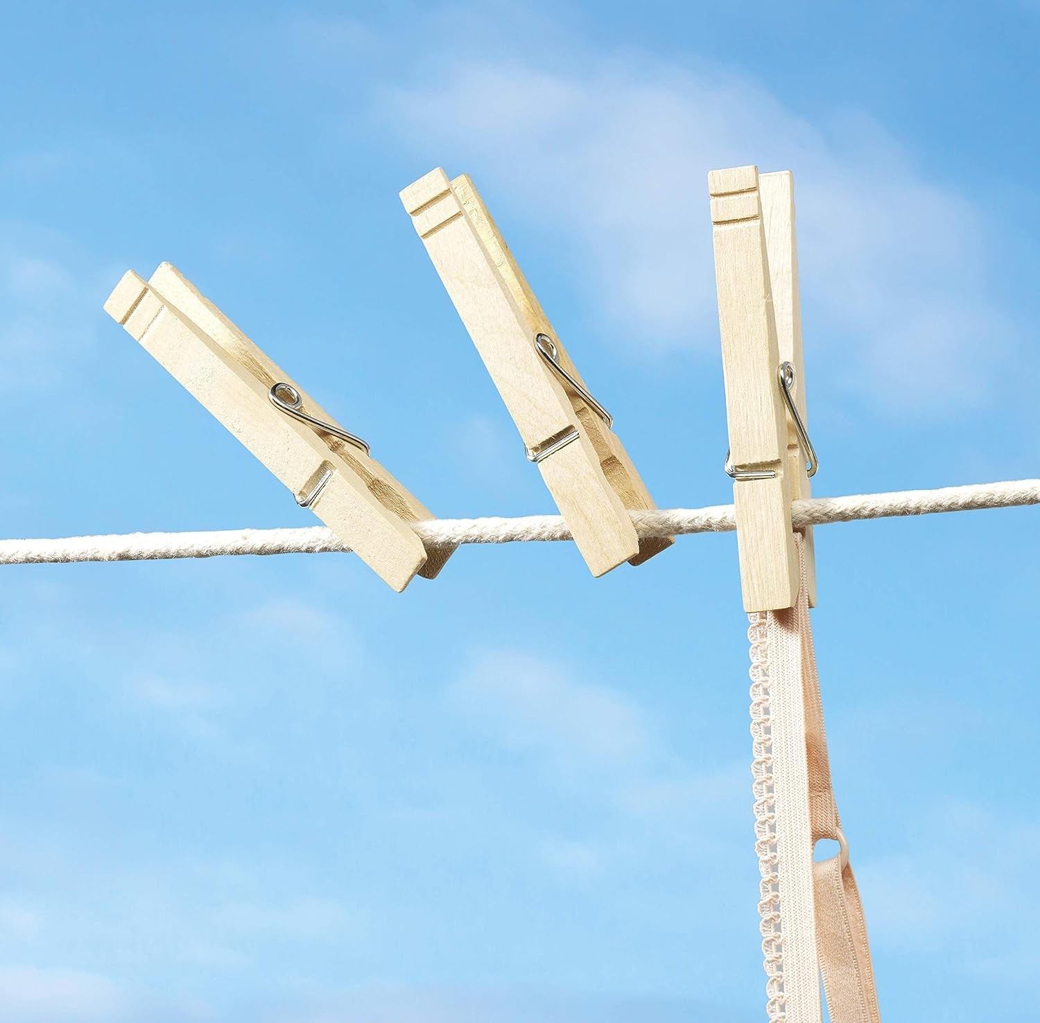 50 Pack Wooden Clothespins Natural Wood Clothes Pins for Hanging and Crafts