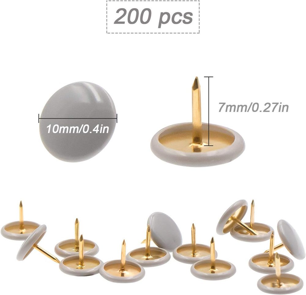 200 PCS Thumb Tacks Gray Plastic round Head Thumbtacks