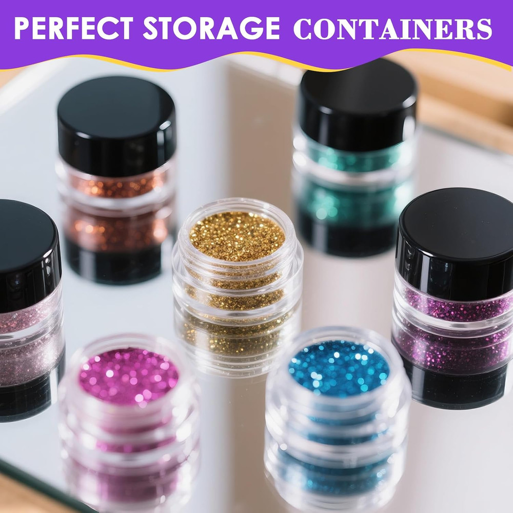 60 pcs 3 Gram Round Small Sample Containers with Lids Clear Plastic Mini Sample