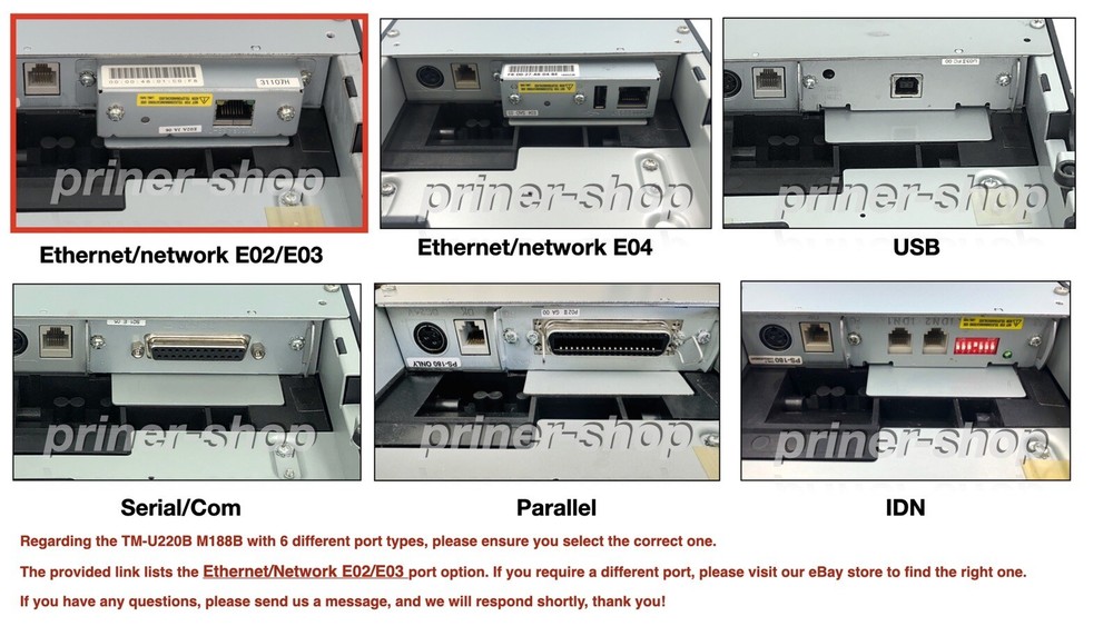 Epson TM-U220B Pos Kitchen Receipt Printer (ETHERNET | Network) 1 Unit