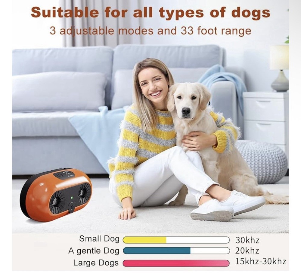 Bsemax Anti Bark Device | 3 Modes | 50ft Range Rechargeable Dog Bark Control