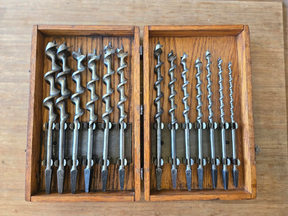 Antique IRWIN Auger Bit Set  * Early Navy Set *
