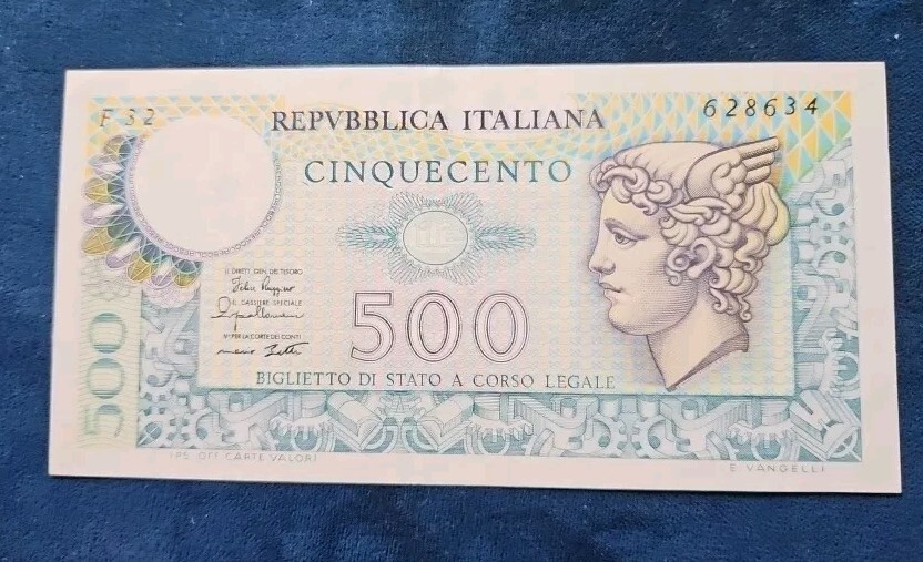 ITALY 1979 500 LIRE NOTE / MERCURY