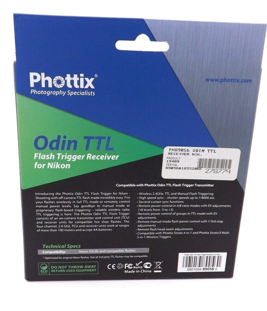 Phottix Odin TTL Flash Trigger Receiver for Nikon #19409