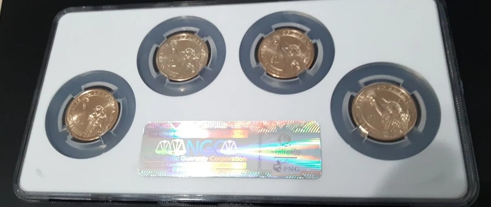 ERROR 4 Coin BU Set Missing Edge Lettering,& Lam. , Struck Thu, DIE Crack