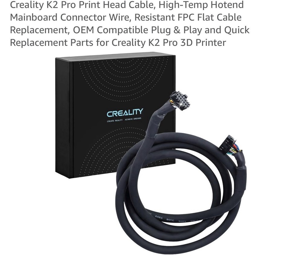 Creality K2 Pro Print Head Cable Hotend Mainboard Connector Wire