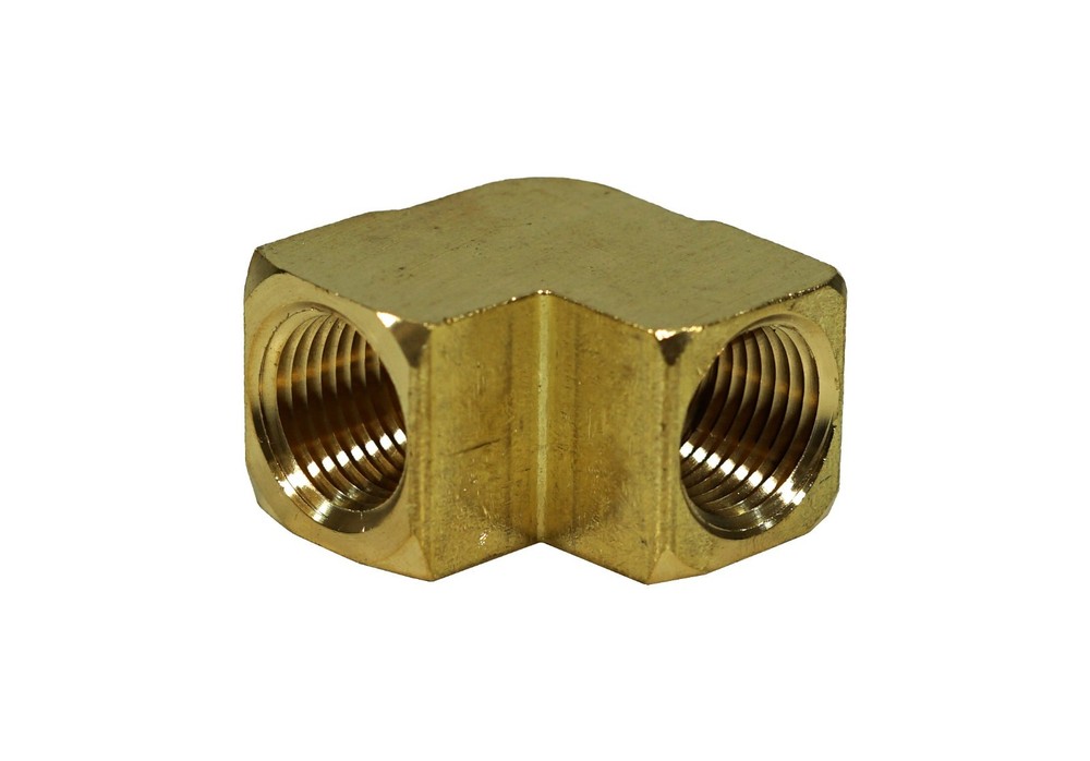 1/2" NPT, Industrial Solid Brass Threaded Pipe Fitting, 90 Degree Female Elbow