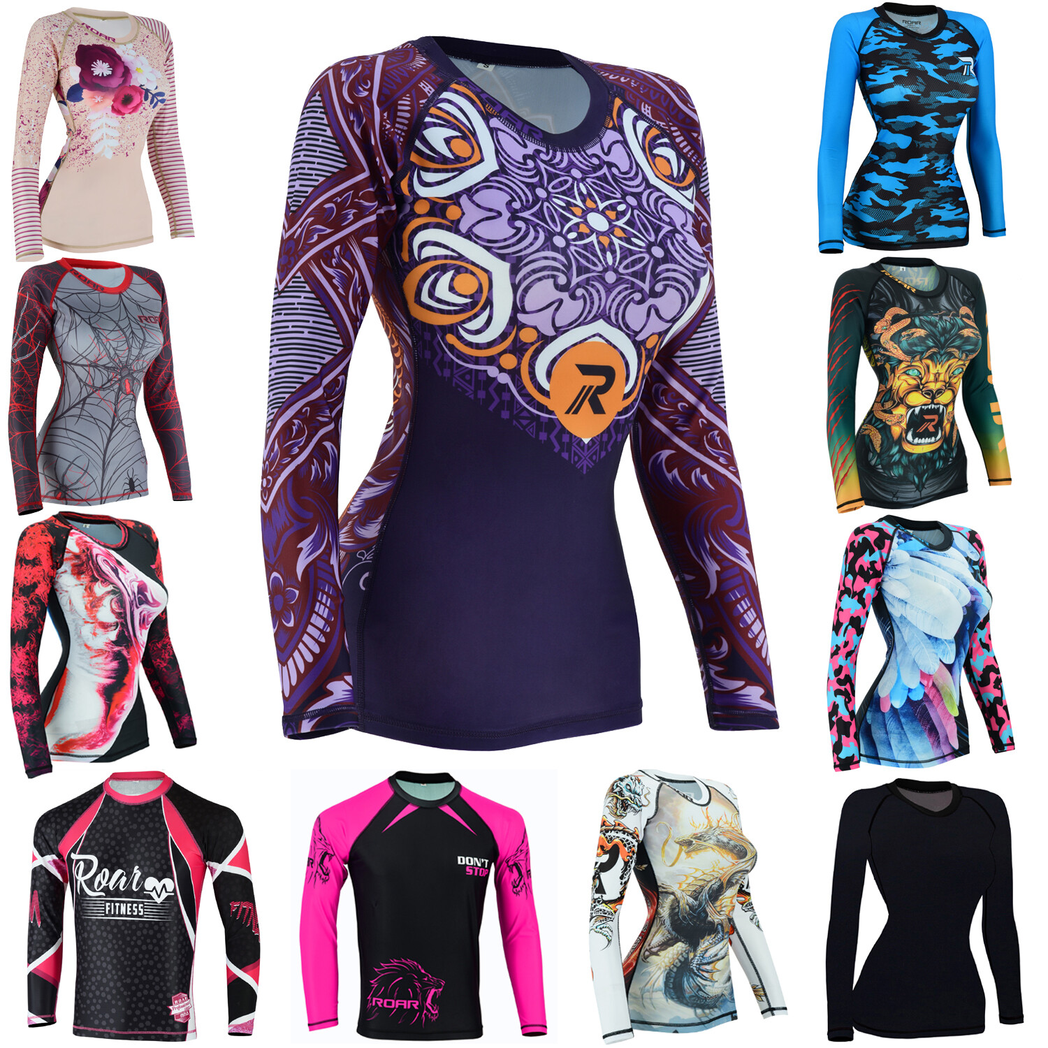 Koyes Fightwear Women's MMA Compression Rash Guard Wrestling Long Sleeve Top