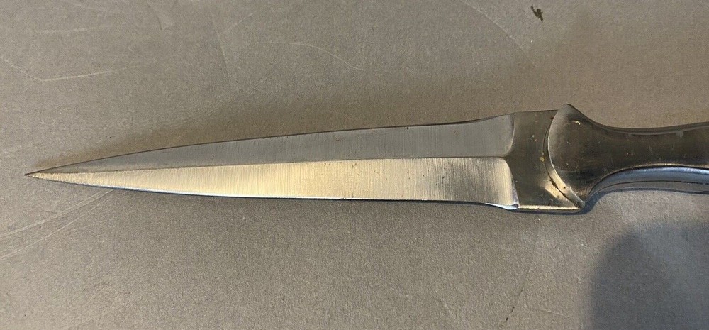 CUSTOM DOUBLE EDGED DAGGER KNIFE LEATHER SHEATH PATRIOTIC HANDLE