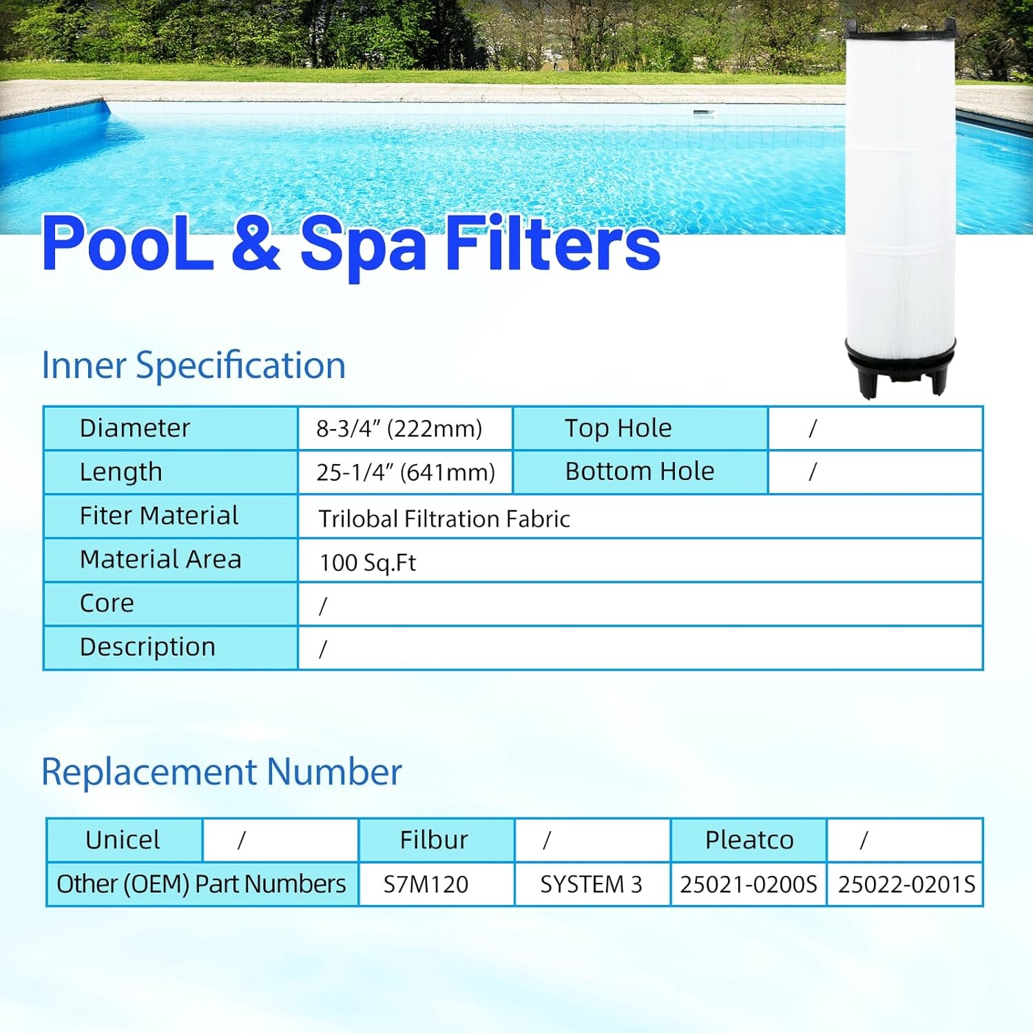 Sta-Rite System S7M120 Inner and Outer Set Pool Filters Replacement SR300