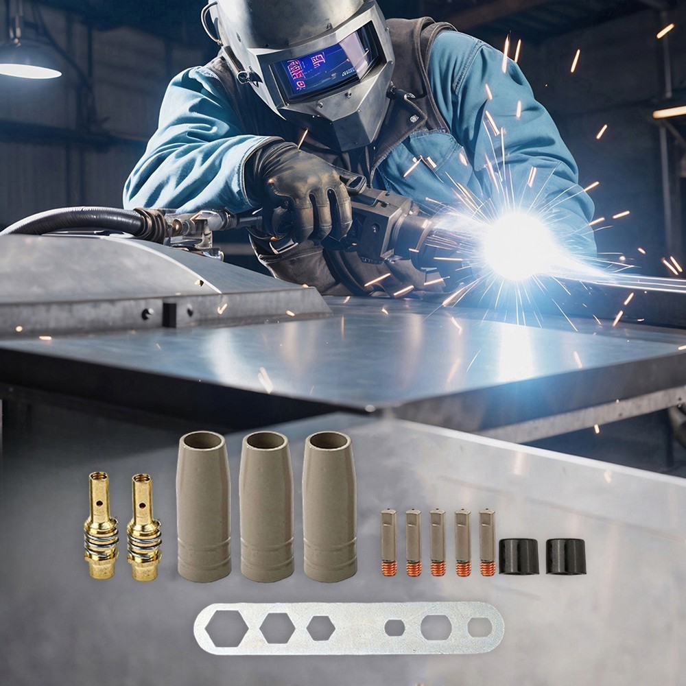 13PCS Welding Nozzle Coating Kit Includes Tips Holders Insulators Wrench