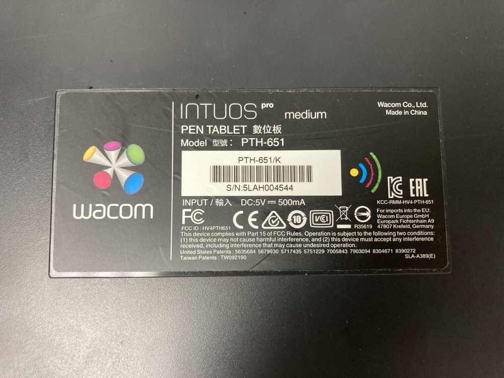 WACOM INTUOS Pro Medium Tablet ONLY Model PTH-651