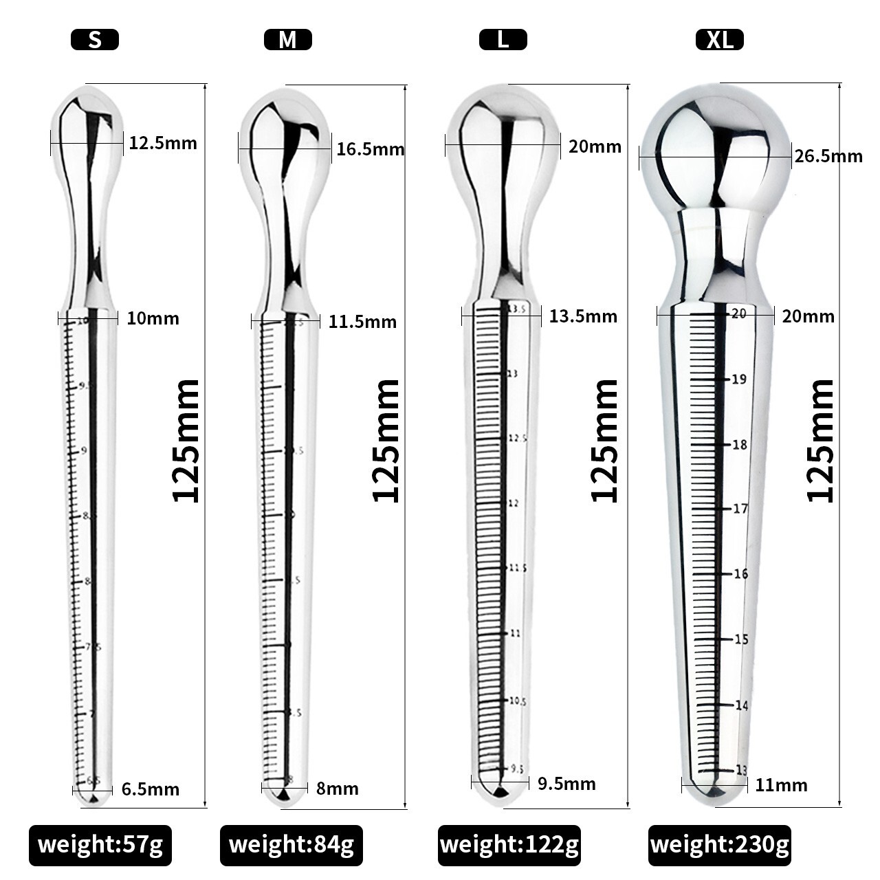 2024 Male Stainless Steel Penis Plug Urethral Sounding Dilator Penis Stretcher