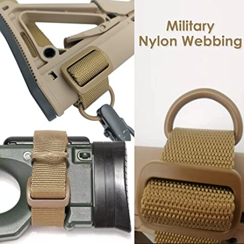 Tactical Gun Sling Adjustable Rifle Sling 1.25” Strap with D Ring Loop Hunting