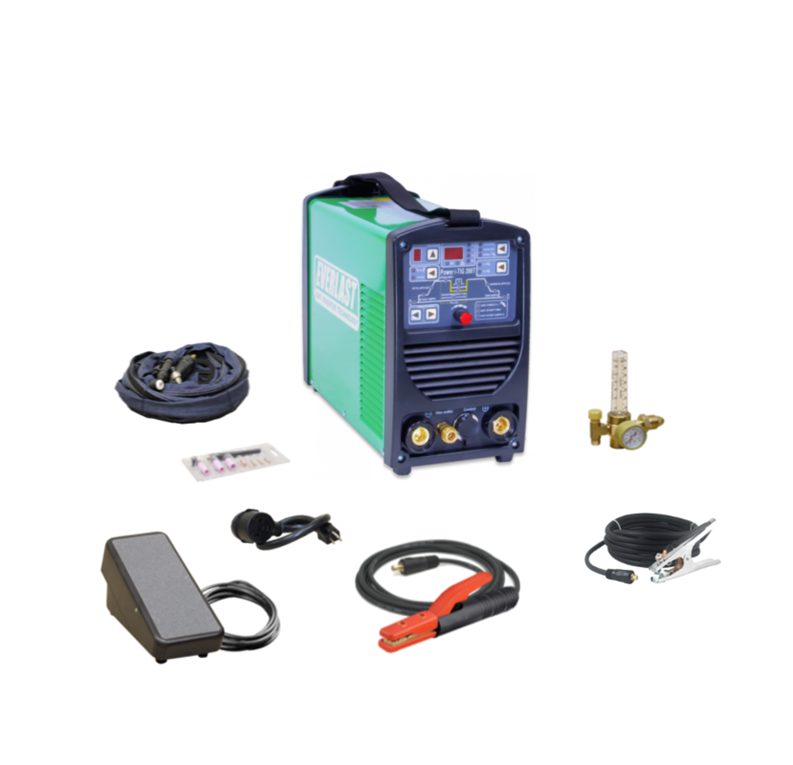 Poweri-TIG 200T DIGITAL 200AMP DC TIG PULSE WELDER 2AMP LOW START EVERLAST 9 MEM