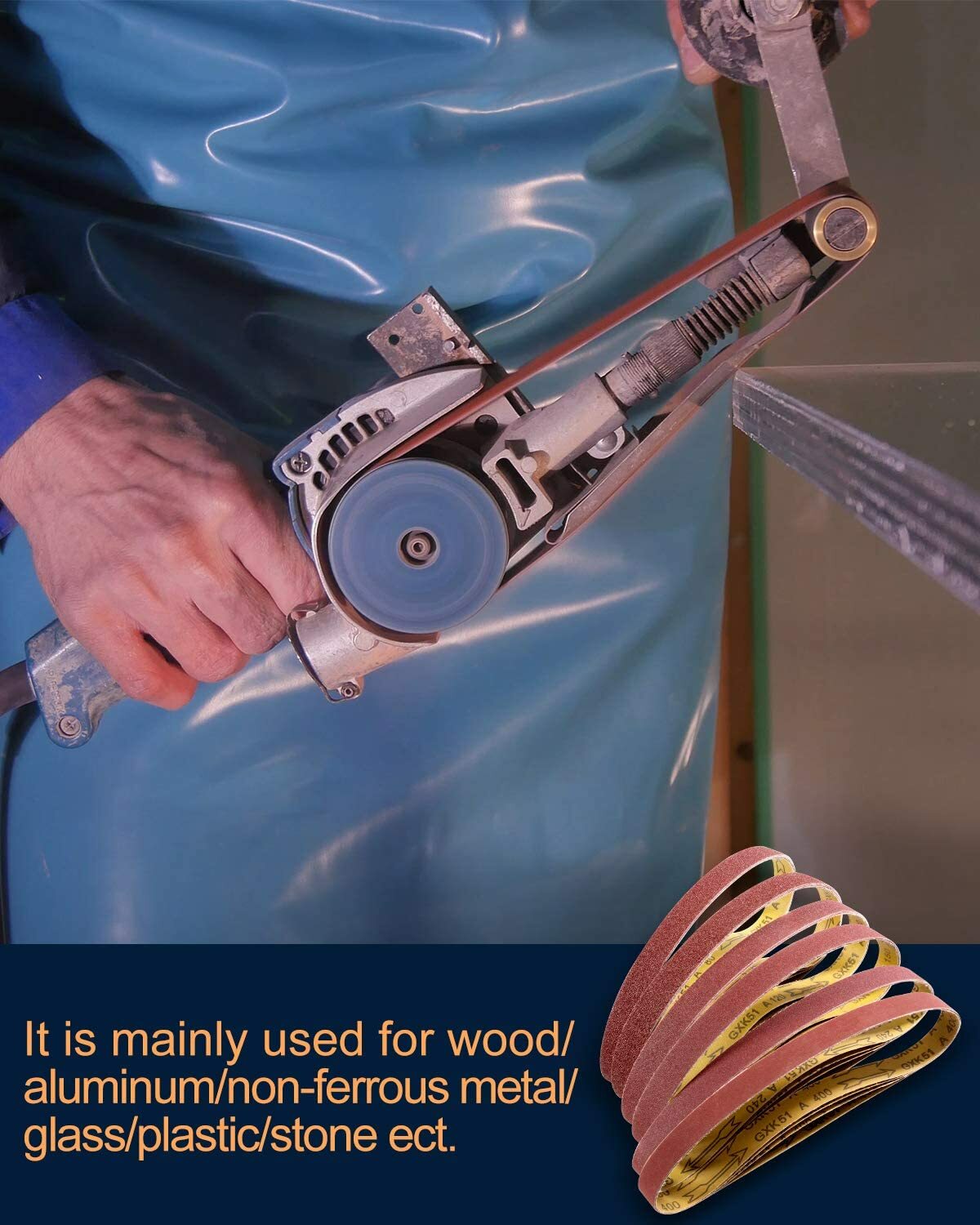 1/2 x 18" Sanding Belts Air File Belt Sander Sandpaper 40 60 80 120 180 240 Grit