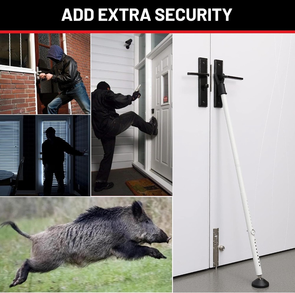 Heavy Duty Adjustable Door Security Bar - Versatile & Reliable Safety Solution