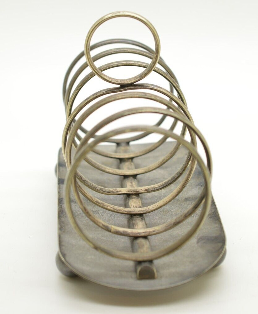 Victorian Robert Pringle Silver Plated Footed Toast Letter Rack Slots Ball Feet