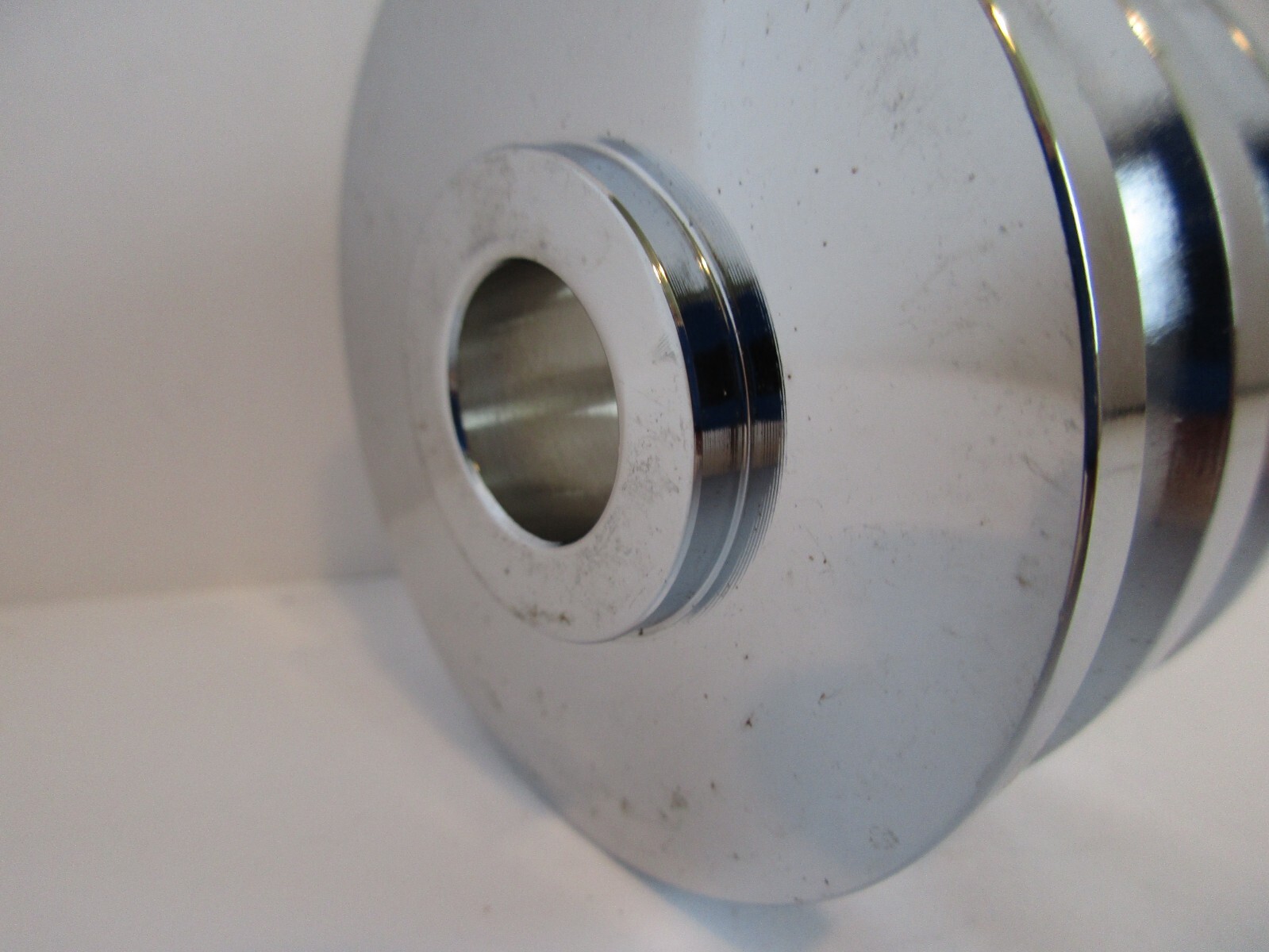 CHROME DOUBLE GROOVE ALTERNATOR PULLEY FITS GM SB BB CHEVY FORD #8968