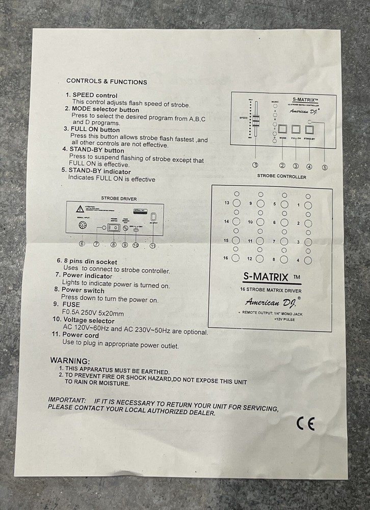 S-Matrix 16 Strobe Matrix Driver American DJ Lighting Controller [NEW IN BOX]