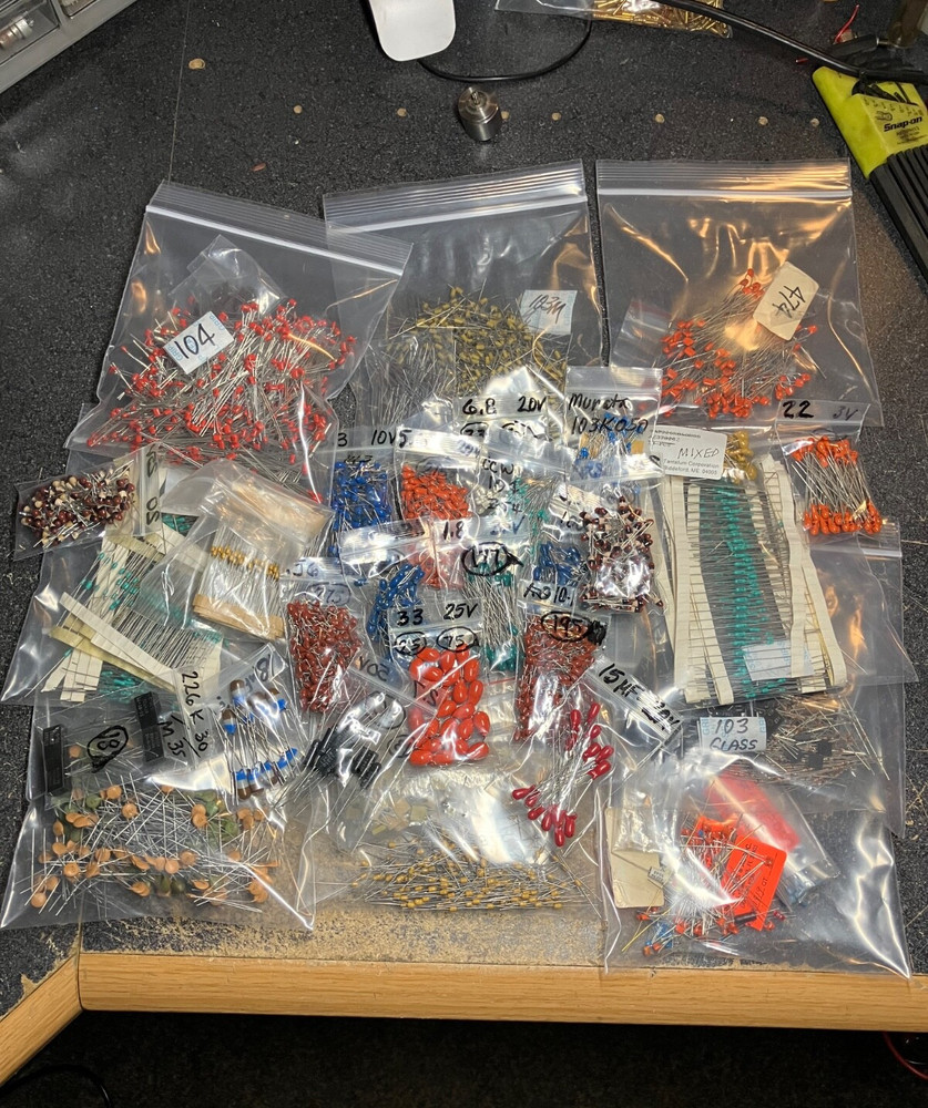 large lot miniature capacitors mix