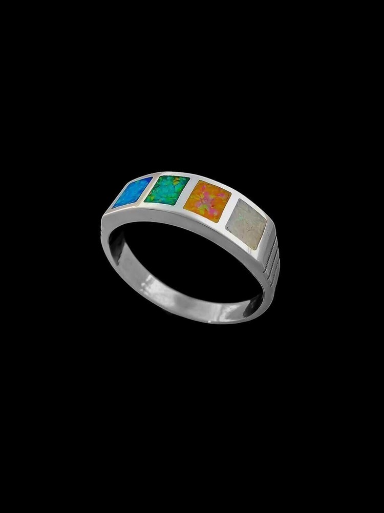 Opal Four Squares Ring
