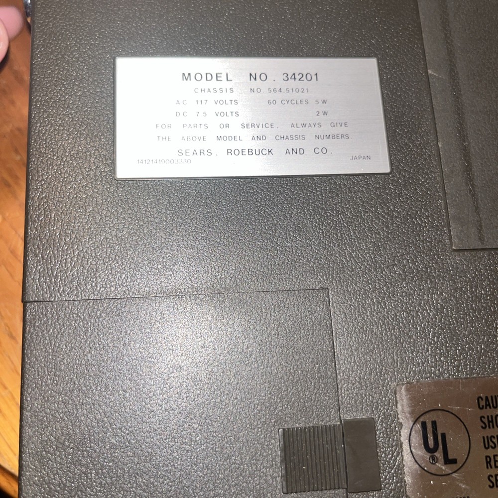 SEARS Solid State (Model 34201) Tape Cartridge Recorder Untested