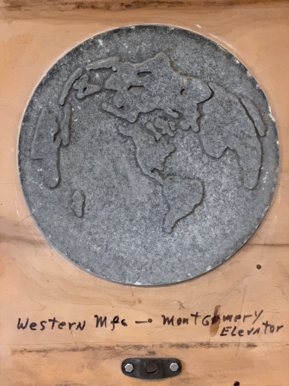 Mid Century Industrial Foundry Mold Wall Art Globe Earth Architectural Element