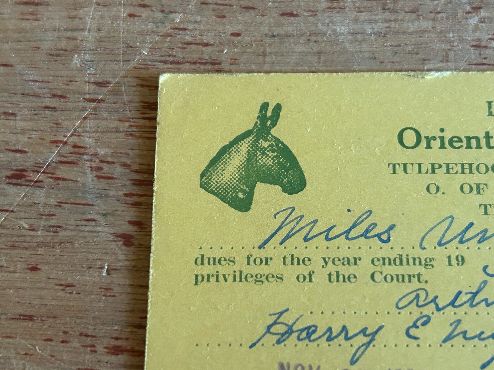 Order Independent Americans Member ID Card 1933 Myerstown Tulpehocken Council