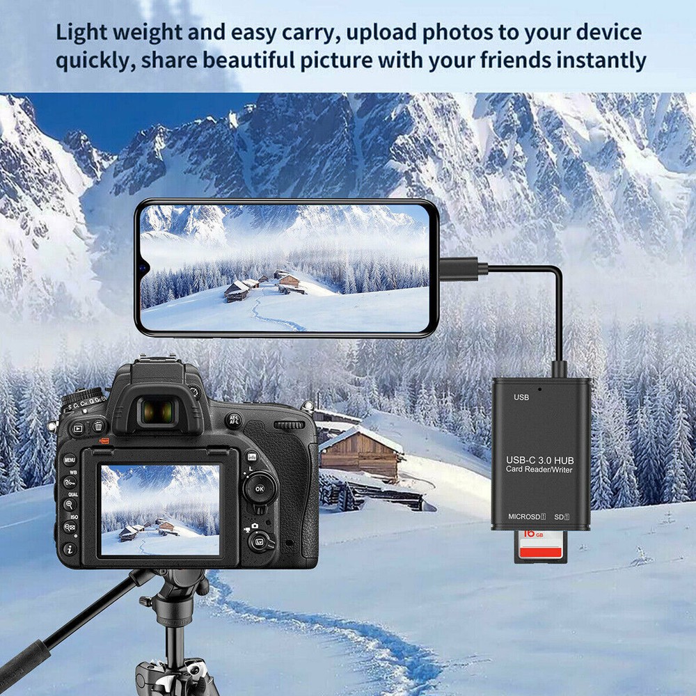 USB C to SD Card Reader Writer Adapter USB 3.0 Micro SD Memory Card Adapter Lot