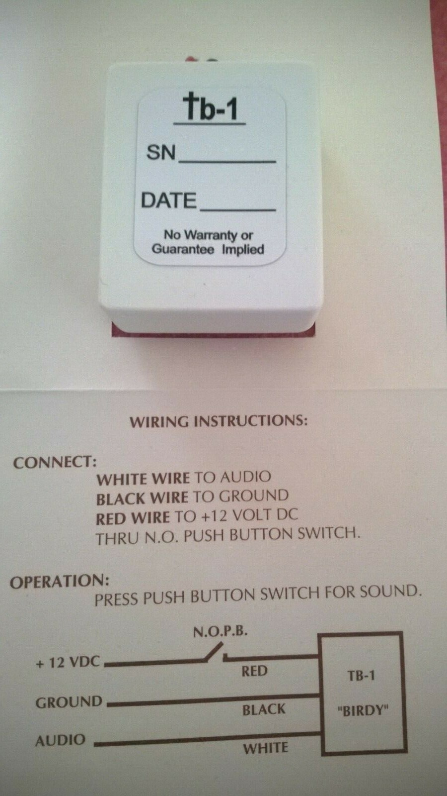 MR JIGGS CB NOISE TOY TB-1 BIRDY MAKES SPACE BIRDY TYPE SOUND NOS