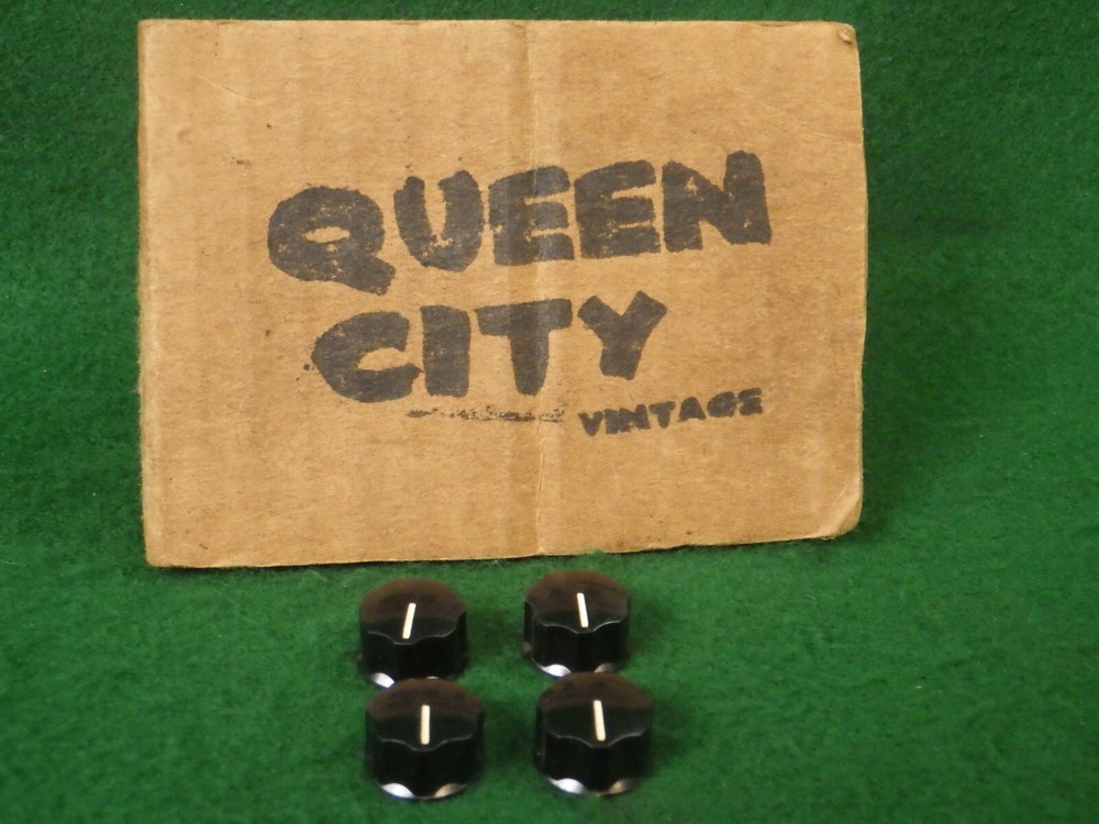 Lot of 4 NOS Bakelite+brass Control Knobs 5/8 diameter radio/electronics