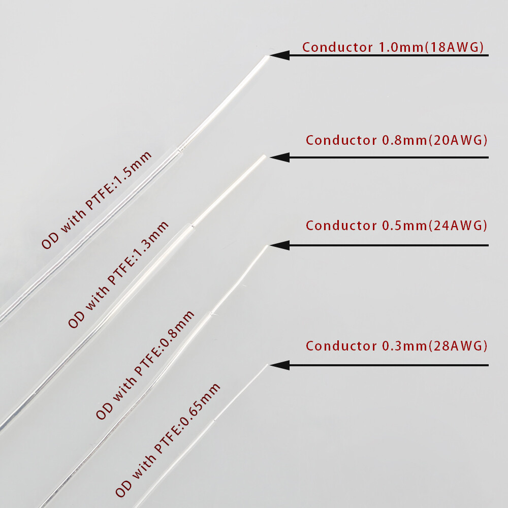 Solid Core Pure Silver With PTFE DIY Hifi Analogue Speaker Audio Cable Bulk Wire